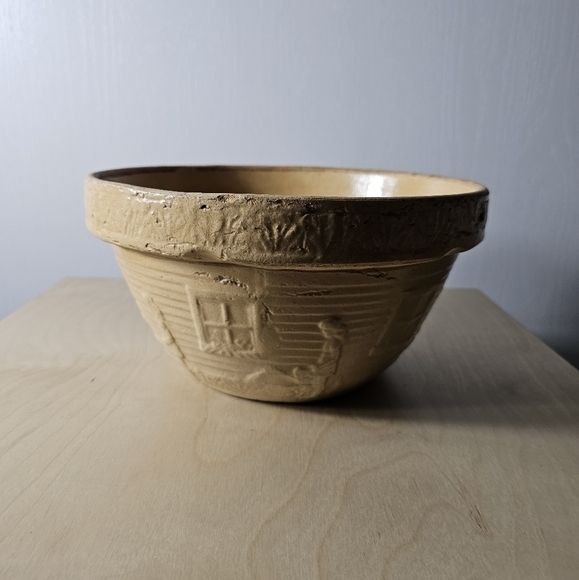 Robinson-Ransbottom Pottery-RRP Co Mixing Bowl Girl Wattering Can